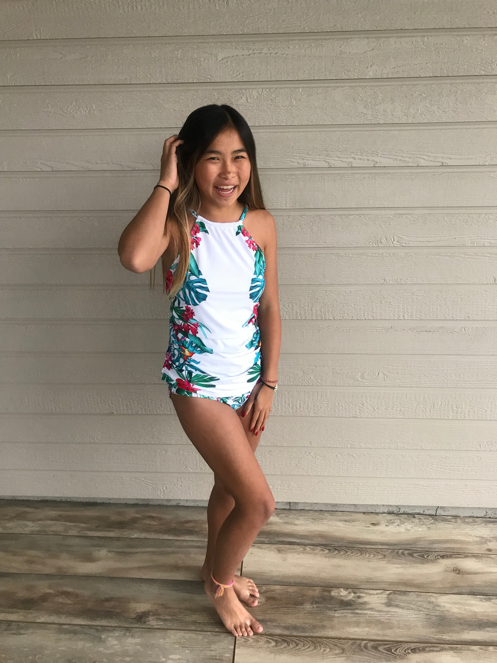 Kayla- Tropical Palm Swim Suit